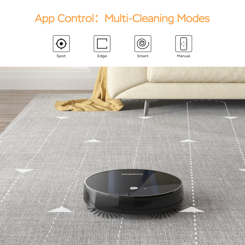 Geek Smart Robot Vacuum Cleaner G6 Plus, Ultra-Thin, 1800Pa Strong Suction, Automatic Self-Charging, Wi-Fi Connectivity, App Control, Custom Cleaning, Great For Hard Floors To Carpets.Ban On Amazon