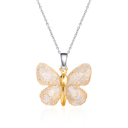 Women's Stainless Steel Retro Multi-color Butterfly Necklace